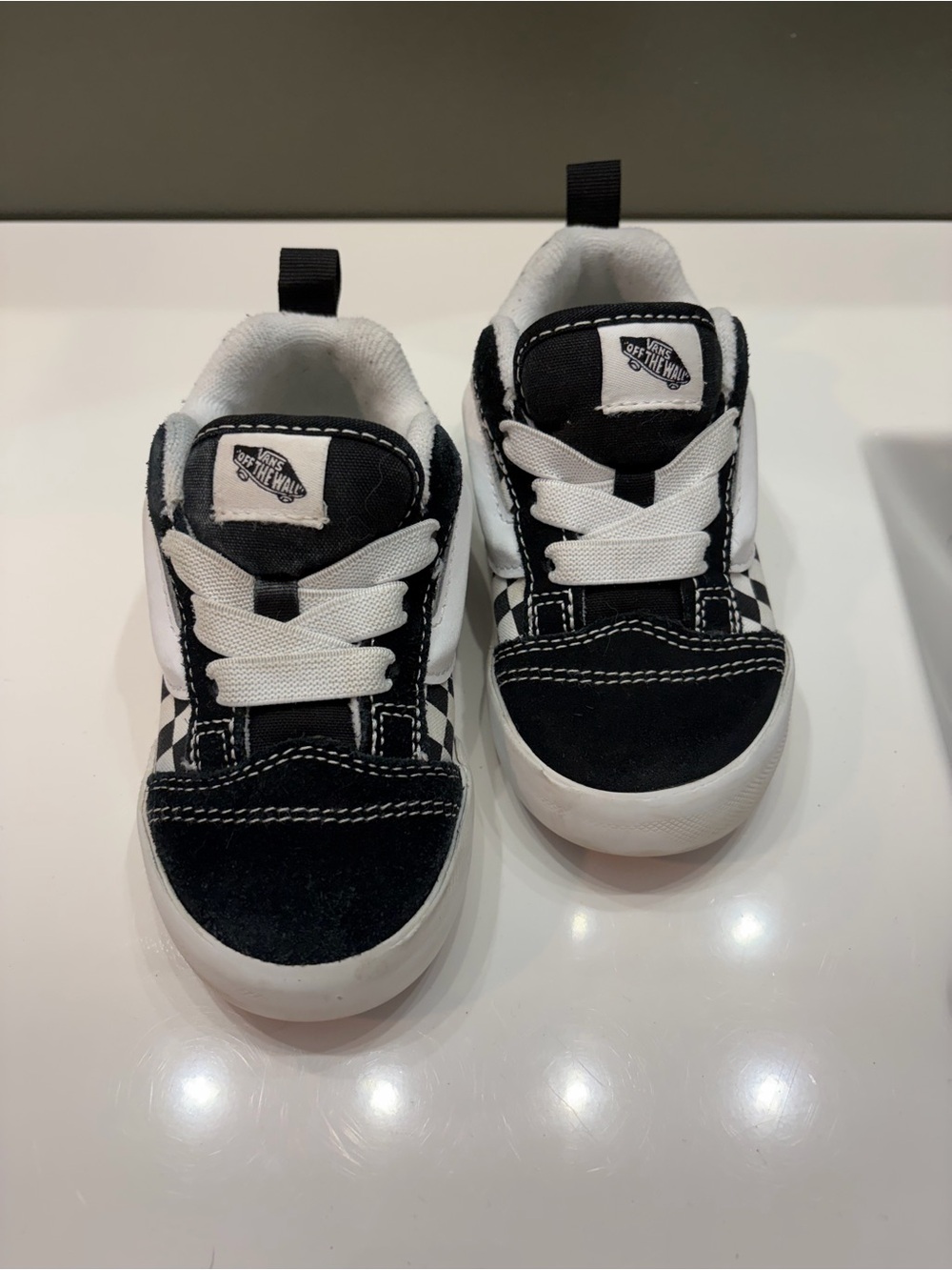 Vans Toddler Checkerboard Low-Top Sneakers in Black and White